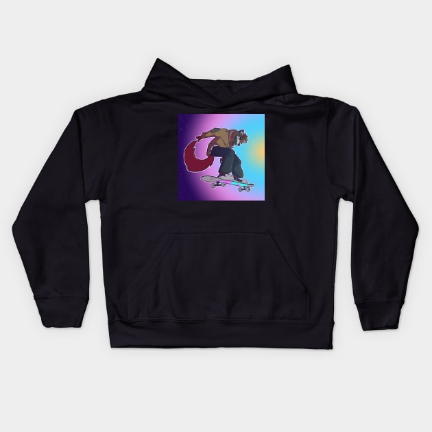 Wolf Skater Kids Hoodie by LittleKips